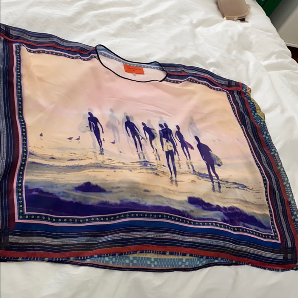 Clover Canyon Surfer Print Scarf Shirt